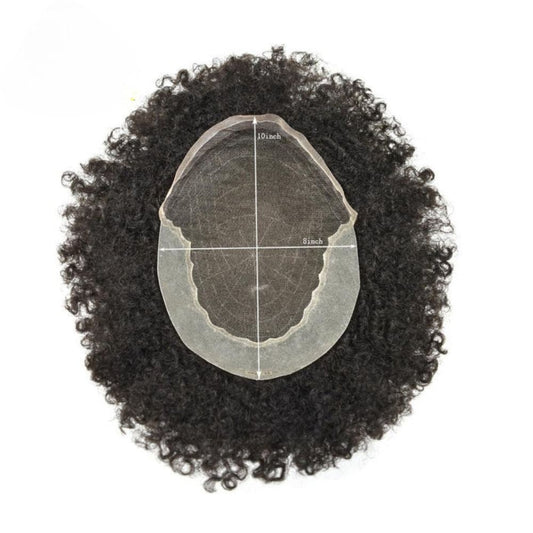 Q6 African US Men's Wig Curly Hair System Lace Forehead Hairpiece