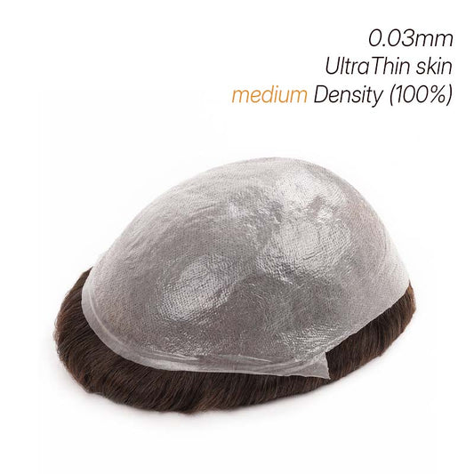 ENSO 0.03mm Ultra-Thin Skin V-Loop Medium Density Hair System