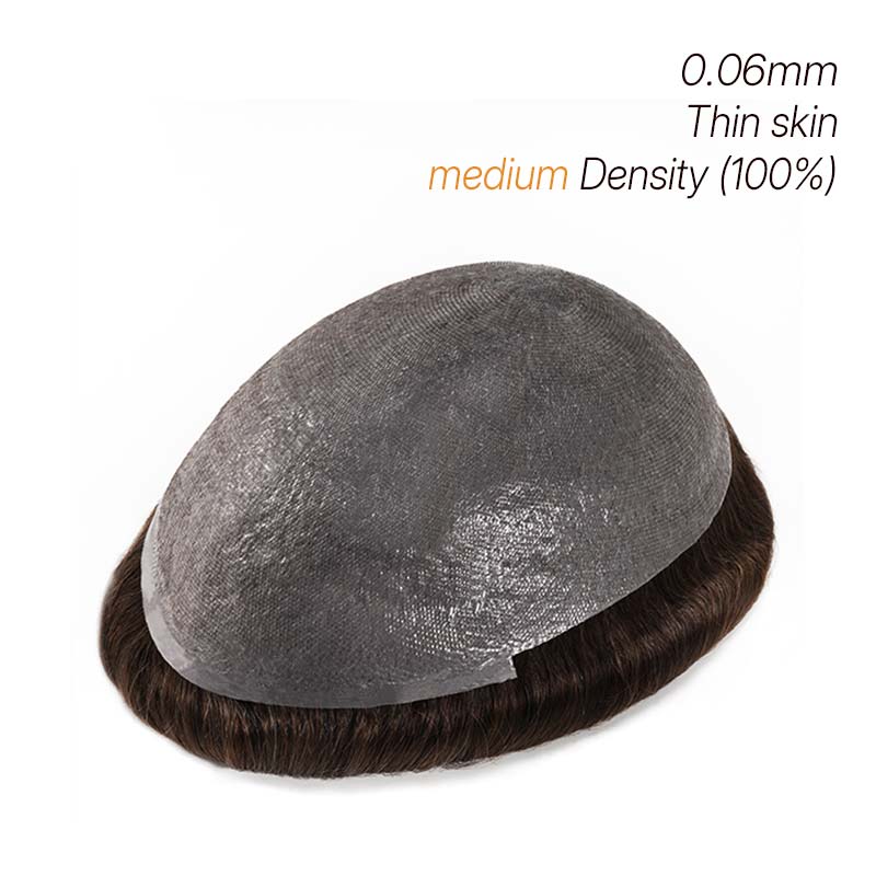 ENSO 0.06mm Skin Hair System – V-Loop Hairline, Injected Hair, Medium Density (100%)