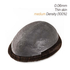 ENSO 0.06mm Skin Hair System – V-Loop Hairline, Injected Hair, Medium Density (100%)