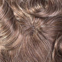 Tupé Hollywood para hombre, monofilamento, con piel fina alrededor de los nudos blanqueados, encaje francés Duro + soporte portátil para peluca gratis