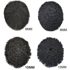 Q6 African US Men's Wig Curly Hair System Lace Forehead Hairpiece