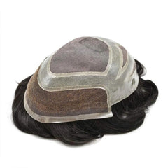 VERSALITE Male hair prosthesis French Lace Front with Durable Mono Top+Free portable wig stand