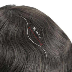 [Gran oferta] Peluca con nudos de PU finos de 0,08 mm para hombre, con lazo en V + soporte portátil gratis